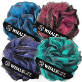 WhaleLife esponja lufa para baño cuatro unidades, vista general, uso diario suave
