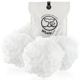 WhaleLife esponja de lufa para baño blanco, ideal para duchas con espuma abundante.