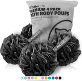 WhaleLife loofah bath sponge in black matte finish for a sleek shower look
