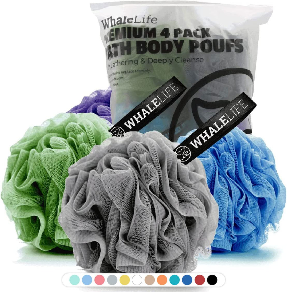 WhaleLife lufa gris para ducha, exfolia suavemente y genera espuma abundante.