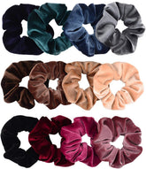 Whaline velvet scrunchies with 11 cm outer diameter for gentle, secure hold.