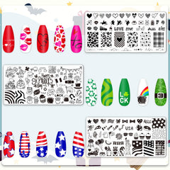Whaline Halloween nail plate with spooky patterns for creative manicures