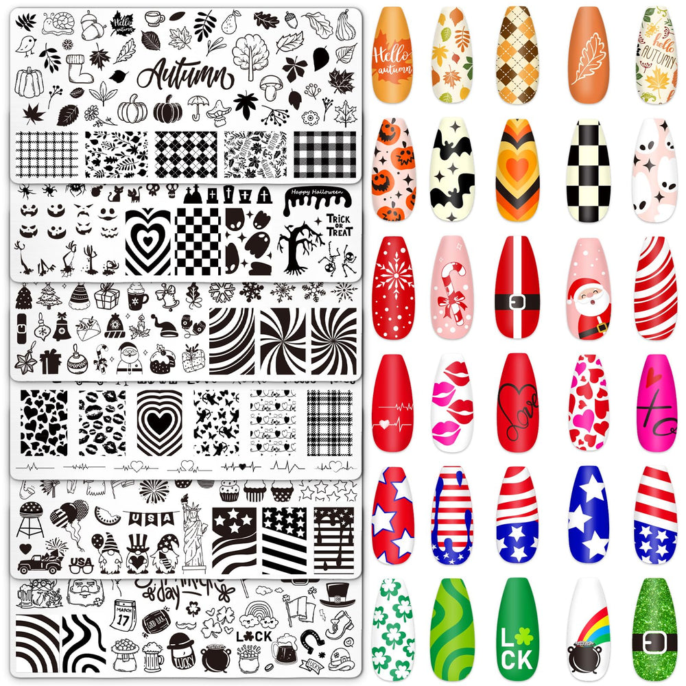 Whaline holiday nail plates collection with Xmas designs for festive manicures