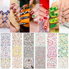 Whaline pegatinas San Patricio para uñas con tréboles y brillos.