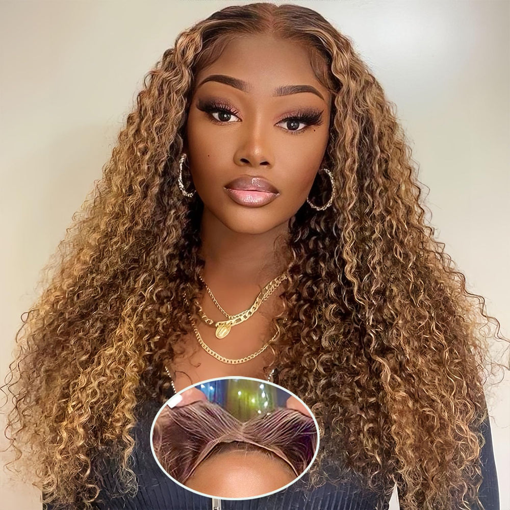 Wighottie highlight ombre 4/27 22in wig with bold color blend for events