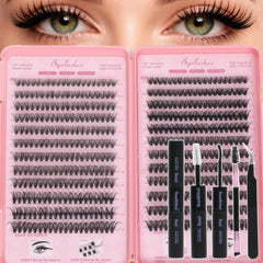 WIGICD lash clusters kit with 9-16mm varied densities for a customizable natural look