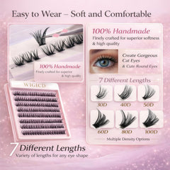 WIGICD tweezers and brush included for precise lash placement