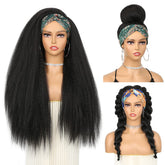 WIGNEE 26-inch kinky straight headband wig on model for natural everyday wear