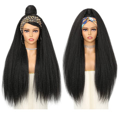 WIGNEE kinky straight wig texture closeup highlighting silky fibers