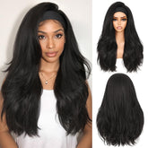 WIGNEE Yaki Curly Headband Wig 26in front view shows full, natural texture for everyday wear.