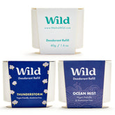Wild aluminum-free deodorant refill pack demonstrating easy waste reduction.