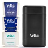 Wild deodorant starter kit with black case for daily portable freshness