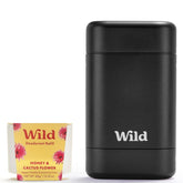 Wild desodorante rellenable con estuche negro para uso diario ecológico.