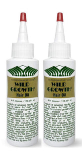 Wild Growth Hair Oil bottle front showing a glossy finish for nourished-looking hair.
