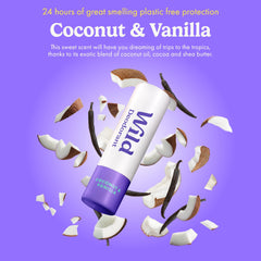 Wild 3-pack aluminum-free mini deodorants in plastic-free packaging for eco-conscious travel.
