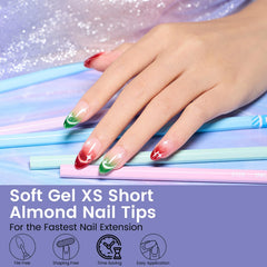 Wilfniee clear almond nail tips 240pcs for natural-looking DIY nails.
