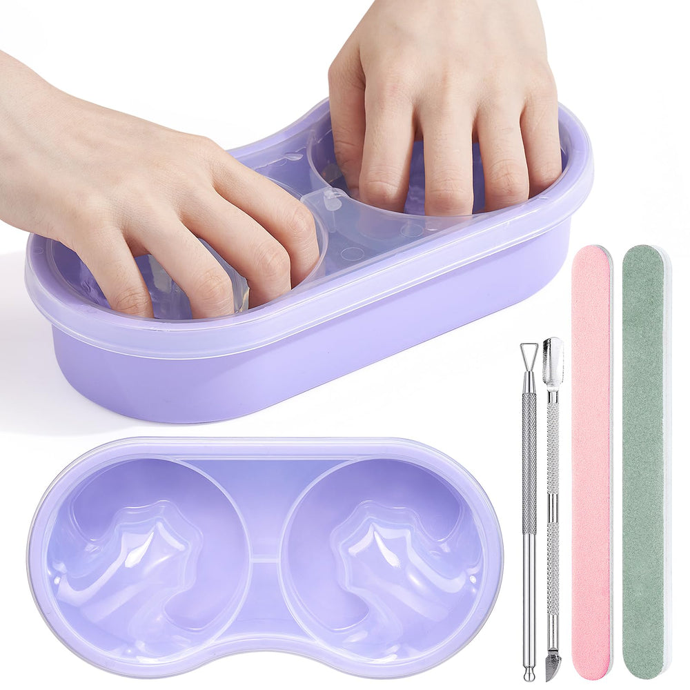 Wilfniee dual nail soak bowl for two hands at once