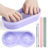 Wilfniee dual nail soak bowl for two hands at once
