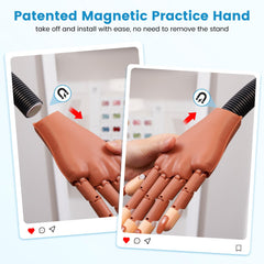 Wilfniee flexible fingers move naturally for authentic nail art training.
