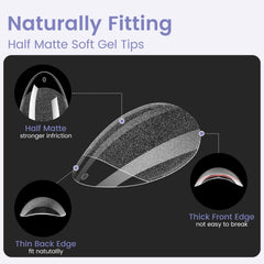 Wilfniee soft gel material nail tips offer comfortable, flexible wear.