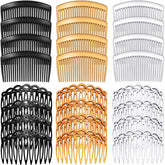 WILLBOND 11-tooth arc-design side comb in black secures medium-length hair with ease.
