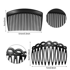 WILLBOND 23-tooth arc-design side comb in brown provides sturdy hold for updos.