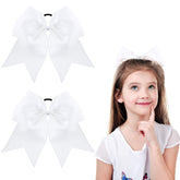 Willbond 2-pack jumbo 8-inch white cheer bows for team uniforms
