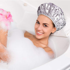 WILLBOND hair-processing-cap heat-trap closeup demonstrates reusable adjustable cap for home salon use