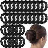 WILLBOND black satin hair scrunchie close-up, gentle on hair for everyday wear.