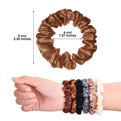WILLBOND satin silk scrunchies milky white close-up showing smooth satin finish and gentle hold.
