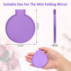 Windspeed mini folding round purple mirror for compact daily makeup.