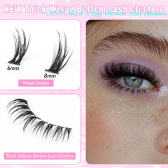 Applying Winifred bottom lash clusters with tweezers for clean results
