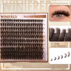 Winifred brown lash clusters 12mm for fuller volume with natural curvature.
