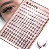 Winifred brown lash clusters 8-16mm with clear band for lightweight natural-length enhancement