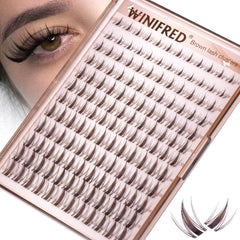 Winifred brown lash clusters 8-16mm with clear band for lightweight natural-length enhancement