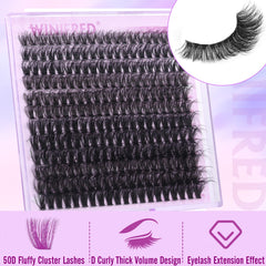 Winifred 16mm D-curvature clusters for dramatic length with comfortable wear.