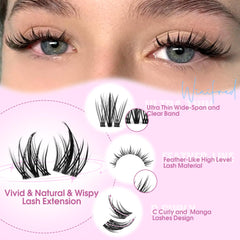 Winifred Invisible Clear Band lashes provide comfortable wear.