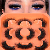 Winifred mink lashes 3D full volume 18mm on eye, bold yet natural look.