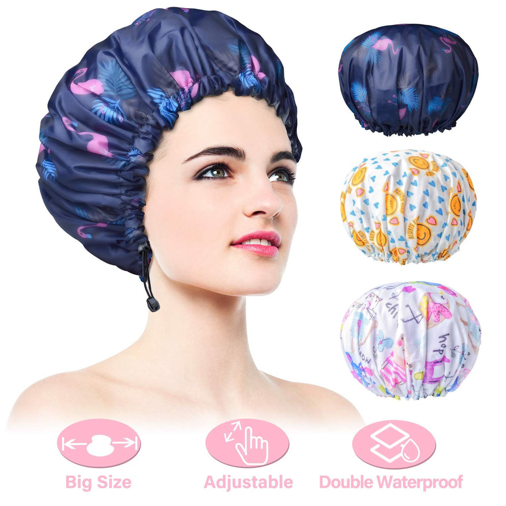 Gorra de ducha WINSTECK extragrande ajustable para todo tipo de cabello, mantiene el peinado.