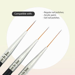 Winstonia striping brush for gingham and plaid line work on nails