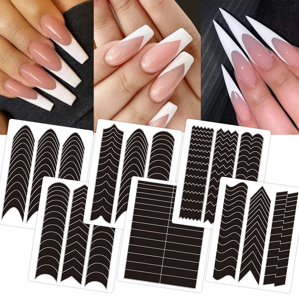 Winthrop French tip guides self-adhesive for easy nail art and clean removal.