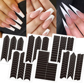 Winthrop French tip guides self-adhesive for easy nail art and clean removal.
