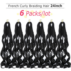 WIPPORYA braiding hair 24 inch loose wave in 1B for versatile styles