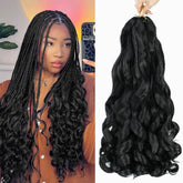 WIPPORYA French curl braiding hair 18 inch six-pack ready for quick braids