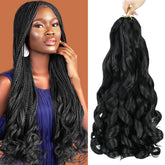 WIPPORYA French curly braiding hair 24 inch pack close-up for natural-looking braids