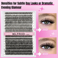 WLFRHD natural wispy lash clusters create effortless, light-weight elegance.