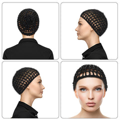 WLLHYF black mesh hairnet cap with breathable coverage