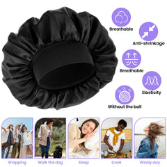 WLLHYF elastic-band sleep cap fits both men and women