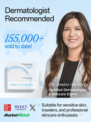 WNP fast-absorbing formula demonstrates lightweight hydration on skin.