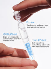 Textura ligera del sérum WNP 3% hialurónico, se absorbe sin grasa.